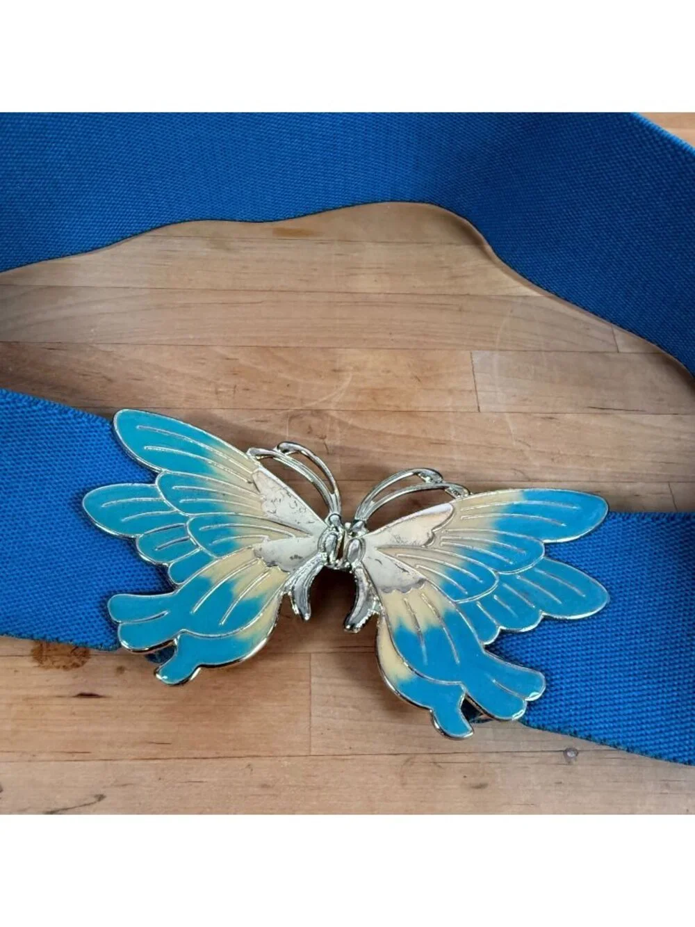 Vintage Butterfly Elastic Statement Belt Y2K Fairycore Fae Whimsy Festival Boho